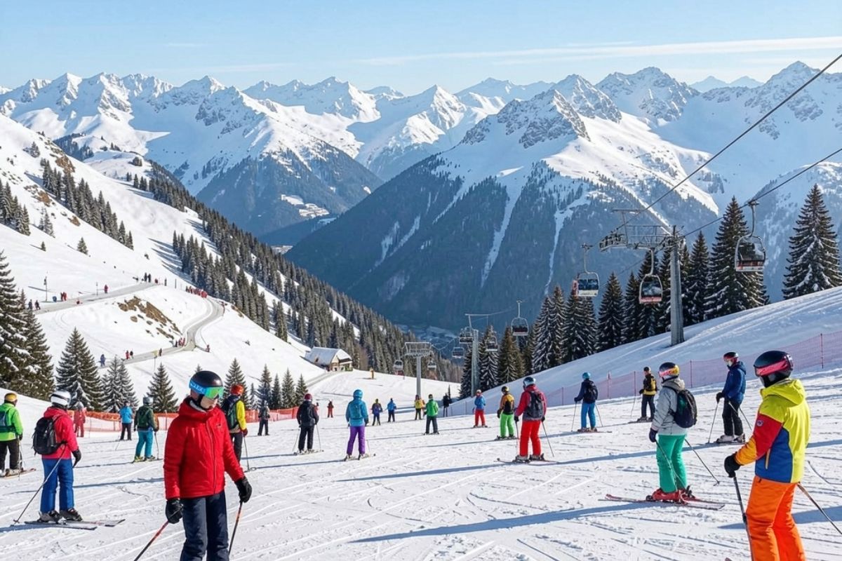 Attività sciistiche a Roccaraso con vista sulle montagne